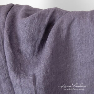 Lin fiolett satengstoff, vasket 7 linen violet satin fabric, width 175cm.