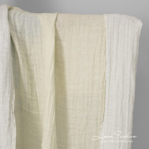 linen doublesided cream fabric, washed.