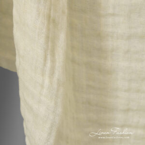 linen doublesided cream fabric, one side cream.