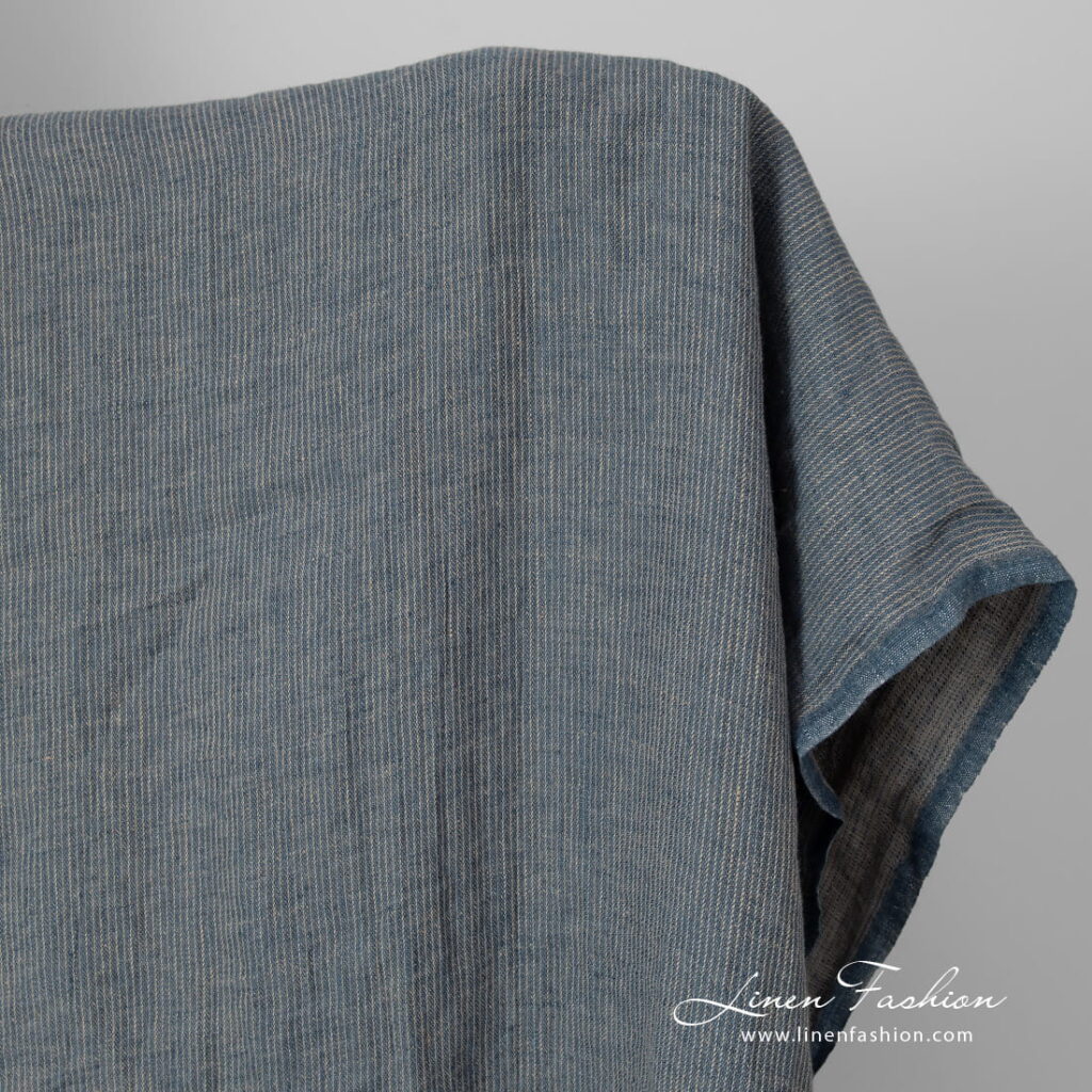 linen blue striped fabric