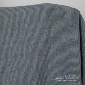 linen blue striped fabric, thin stripes