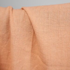 linen washed peach color fabric, weight 230gr/m2.