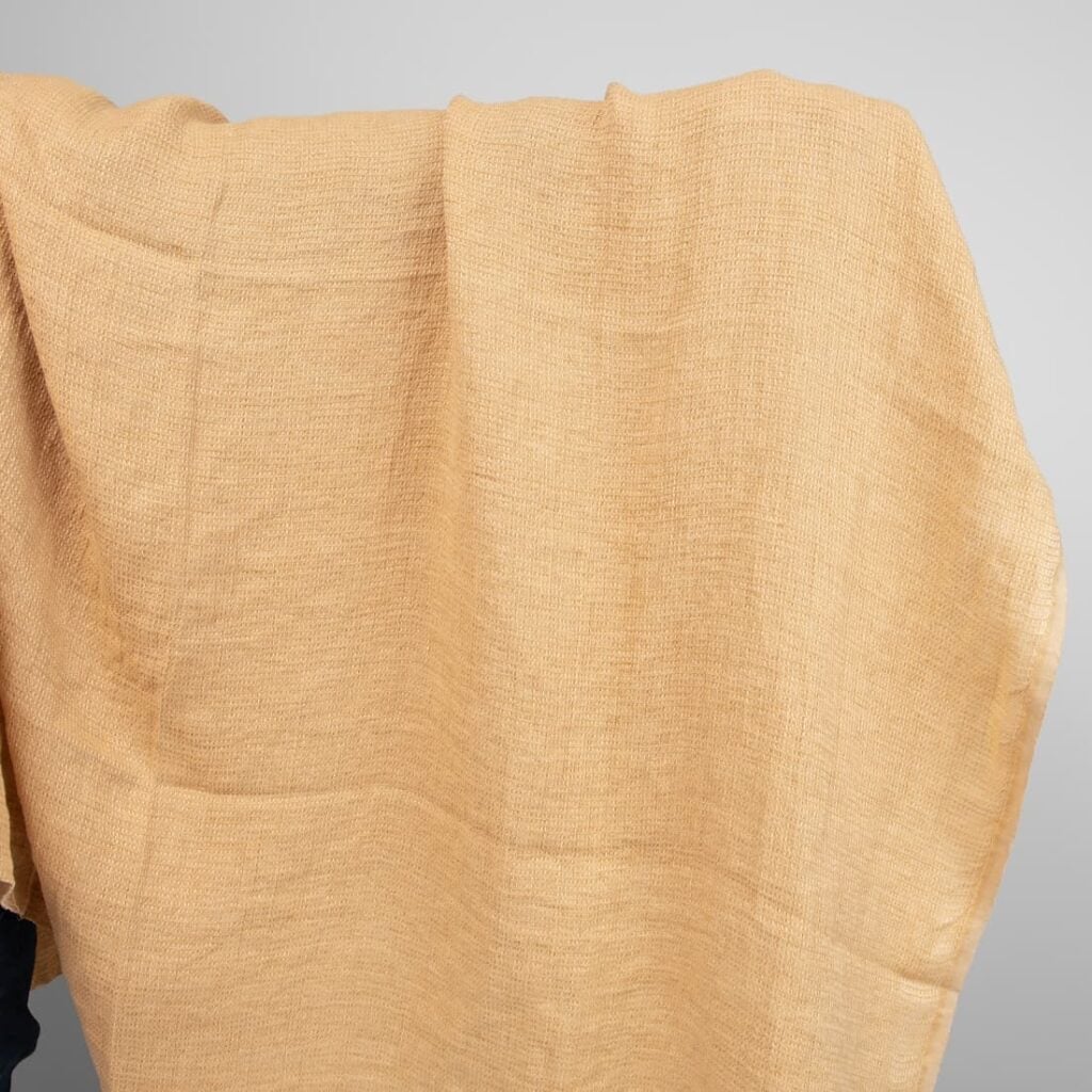 linen waffle fabric golden yellow