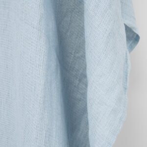 Linstoff blek gråblå vaffel, vasket