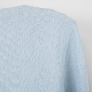 Linstoff blek gråblå vaffel, vasket