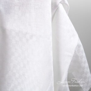 White linen fabric in check pattern