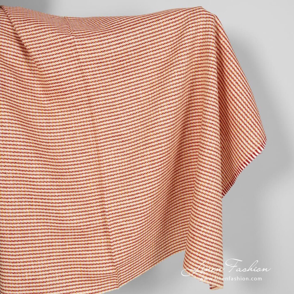 Peach linen fabric
