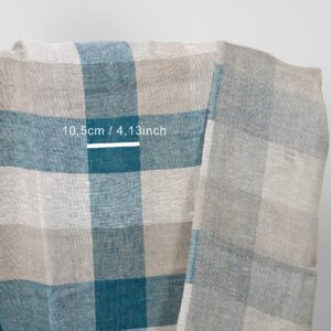 linen checks turquoise, 10cm. check