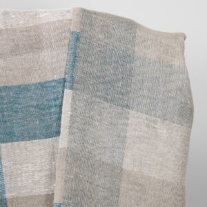linen checks turquoise, double sided