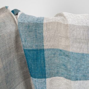 linen checks turquoise, double layer