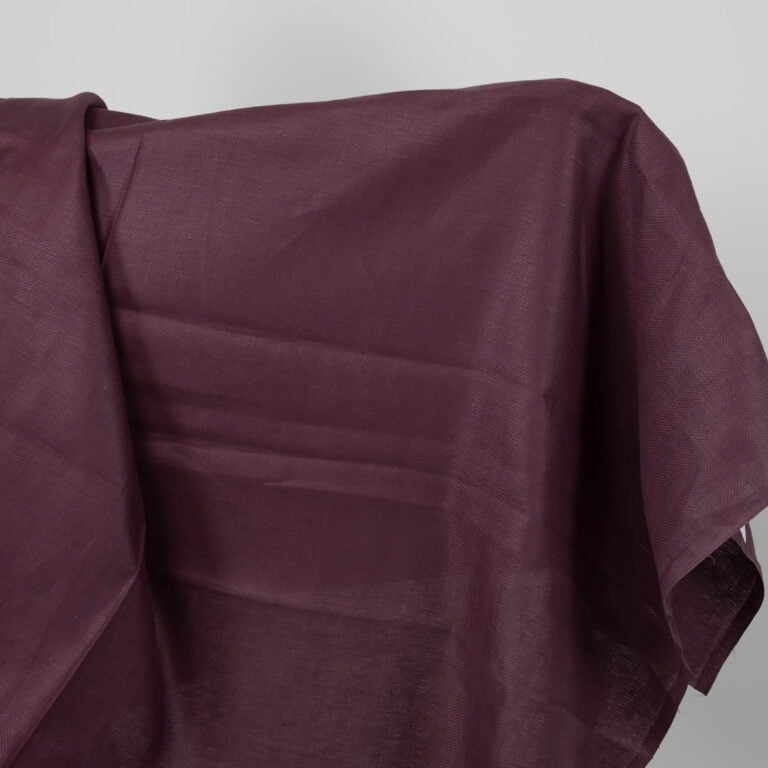 cherry red herringbone linen fabric