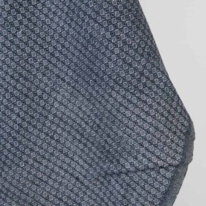 Linstoff mørkeblå og grå diamanter