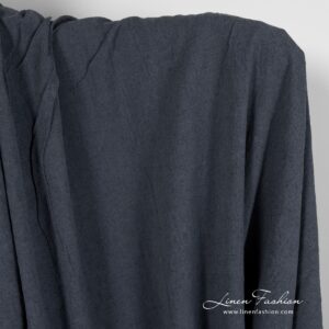 Linen cotton fabric in steel color