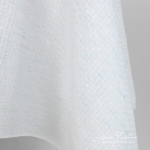 Linen cotton fabric blueish white pattern edge