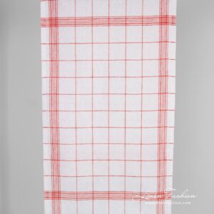 Linen fabric in red checks