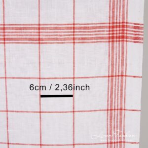Linen fabric in red checks, perfect for kitchen towels