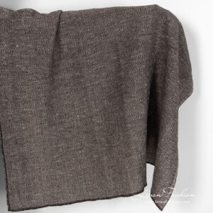 Lin-bomull svart dobby-stoff vasket 5 Linen cotton black fabric