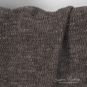 Lin-bomull svart dobby-stoff vasket 6 Linen cotton black melange fabric