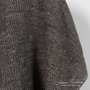 Lin-bomull svart dobby-stoff vasket 8 Linen cotton black fabric dobby pattern