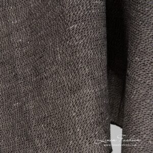 Lin-bomull svart dobby-stoff vasket 7 Linen cotton black melange fabric dobby pattern
