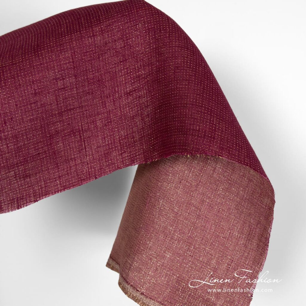 Linen red wine color fabric
