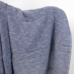 Mørkeblått stripete stoff i linblanding vasket 5 linen cotton washed blue fabric