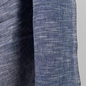 Mørkeblått stripete stoff i linblanding vasket 8 linen cotton washed blue fabric, striped