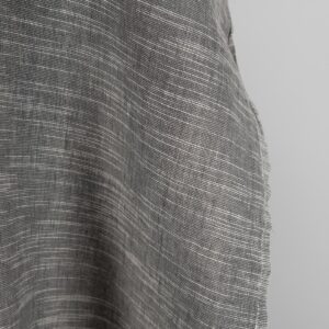Mørkegrå linblanding stoff vasket 7 Dark grey linen blend fabric washed edge