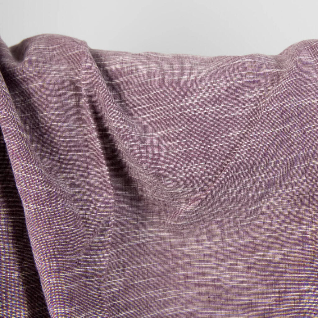 Lilla melert stoff vasket 3 linen cotton purple washed fabric, iregular stripes