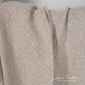 Lin ull naturbeige farge stoff vasket 6 Linen wool natural color fabric dobby