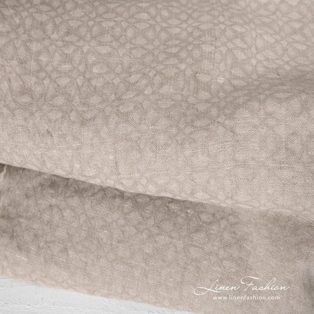 Lin ull naturbeige farge stoff vasket 4 Linen wool natural color fabric undyed