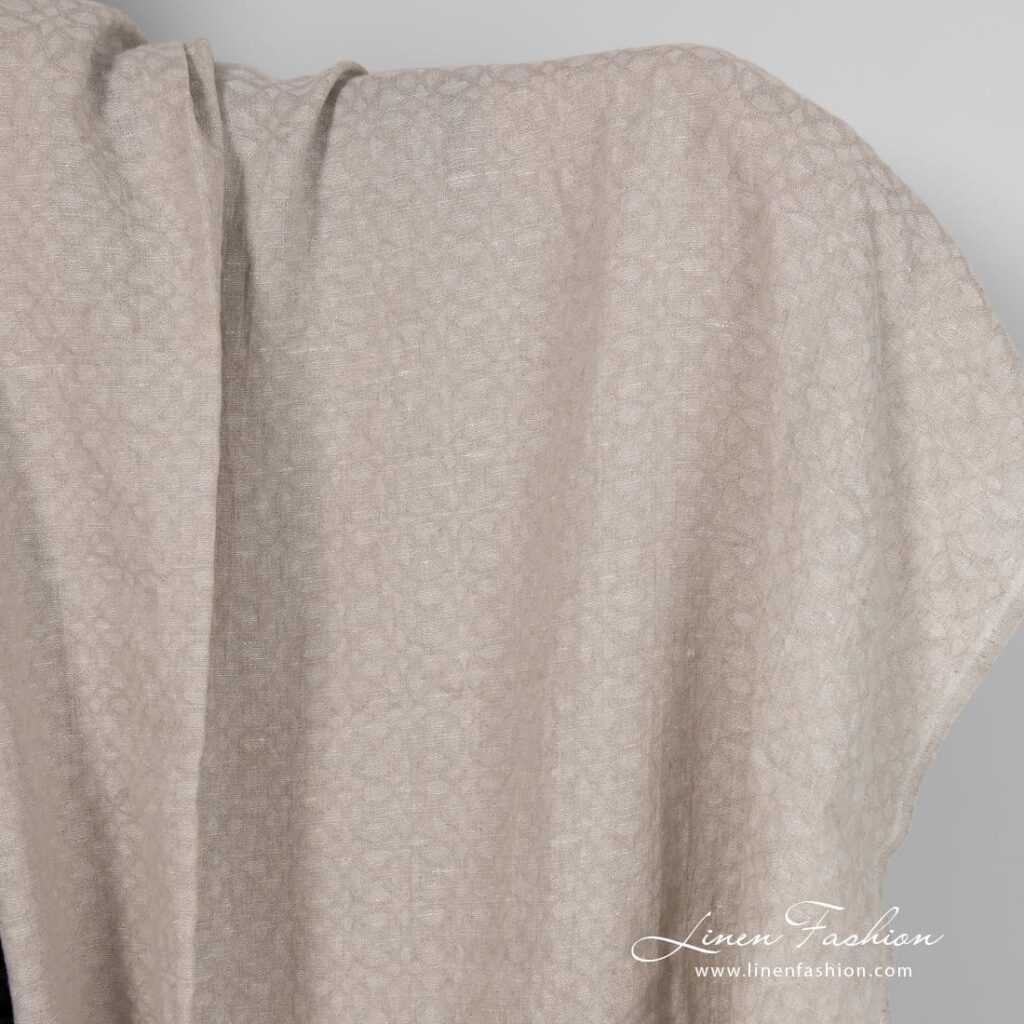 Linen wool natural color fabric
