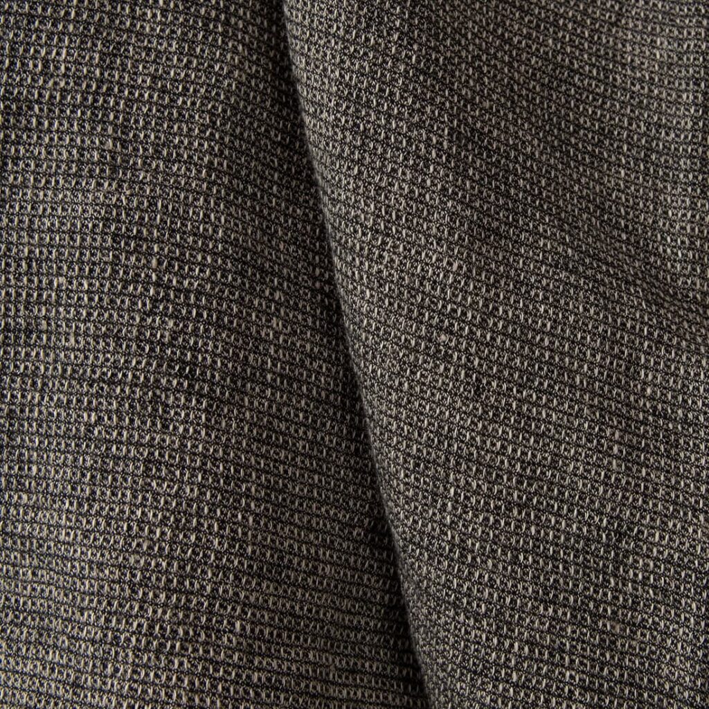 Lin-ull svart og grå vaffelvevd stoff vasket 4 linen wool waffle fabric, classic waffle.