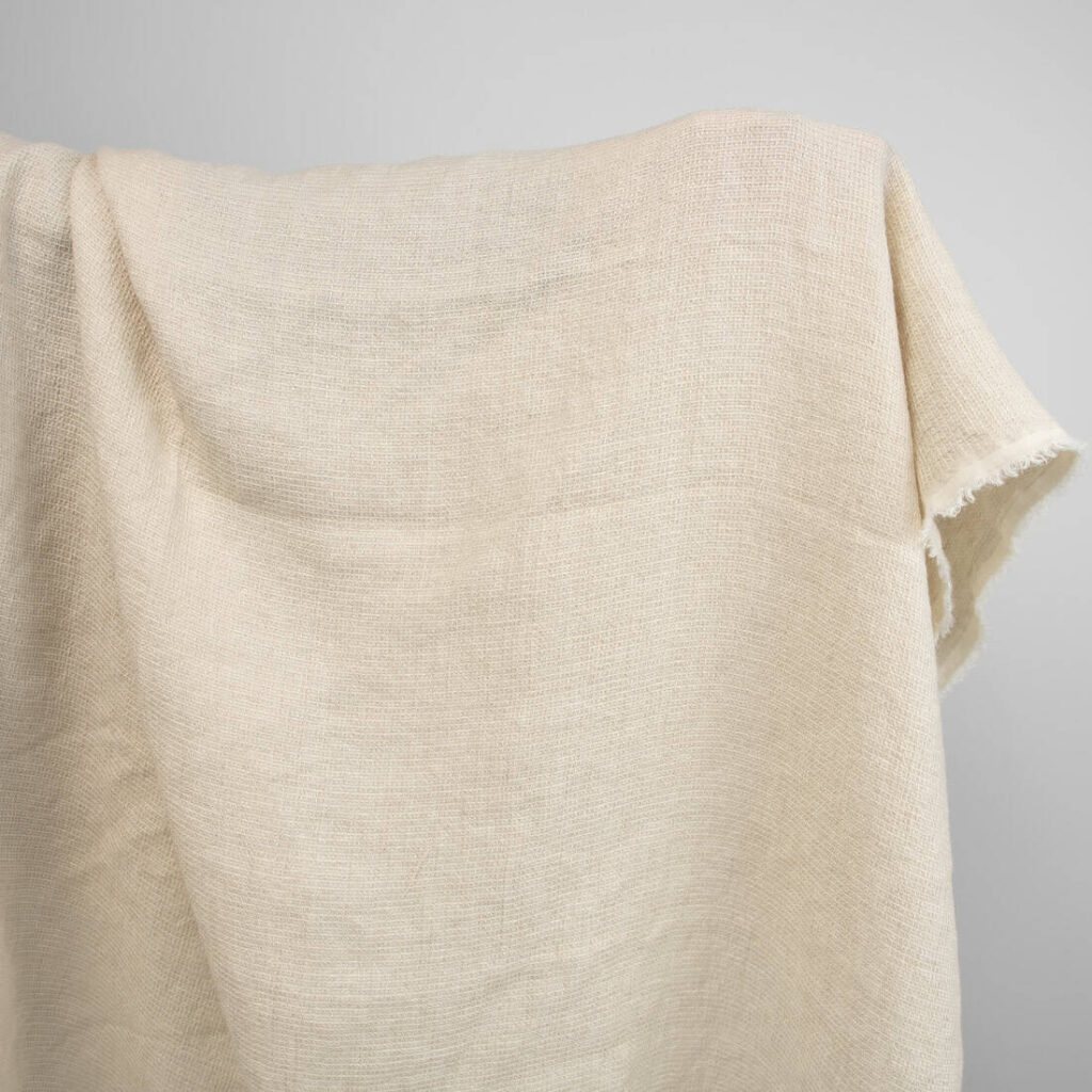 linen wool waffle sand fabric