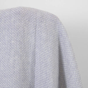 Lin-ullstoff fiolett og hvit lite mønster vasket 10 Washed linen wool fabric violet and white small pattern, specially washed
