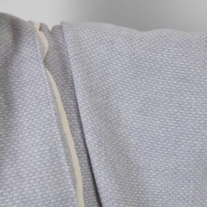 Lin-ullstoff fiolett og hvit lite mønster vasket 11 Washed linen wool fabric violet and white small pattern, 145cm width