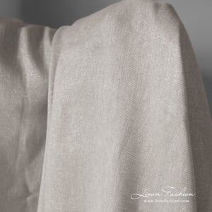 Linen grey fabric with silver PES in diamond pattern