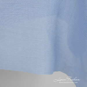 Linen cotton fabric light blue honeycomb edge