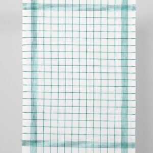 linen narrow fabric green checks