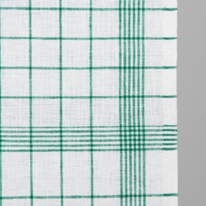 linen narrow fabric green checks for towels