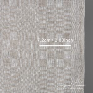 Linstoff i beige ruter 6 Towel linen fabric made from white and grey colour linen yarns