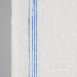 Linen fabric in narrow vertical stripes