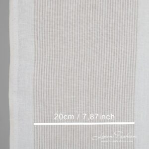 White linen fabric in stripes