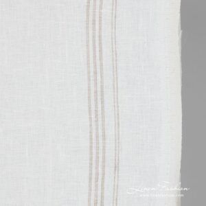 White linen fabric in narrow stripes