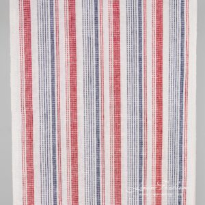 Linen fabric in red and blue stripes