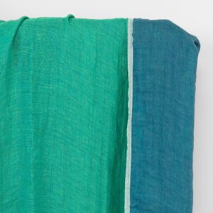 Linstoff tosidig blå og kjølig grønn, vasket