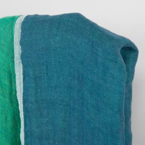 Linstoff tosidig blå og kjølig grønn, vasket