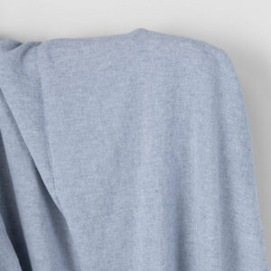Wide washed linen cotton fabric white and blue mix