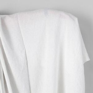 Wide washed linen cotton fabric bright white