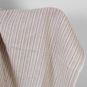 Lin-hampstoff flerfarget med mørkeblå striper